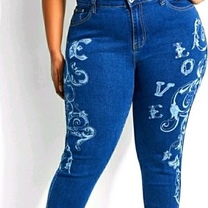 LOVE SCROLL HIGH WAIST SKINNY